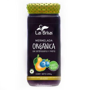 Mermelada de Arandano y Pera Organica Sin Azucar Light x 240g – Las Brisas