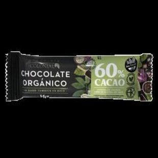 Barra de Chocolate ORGANICO Negro 60% Cacao x 16g – Chocolate Colonial