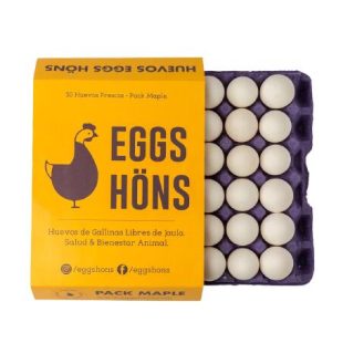 Pack Maple Huevos Blancos Organicos de Gallinas Libre de Jaula (30u) – Eggs Hons